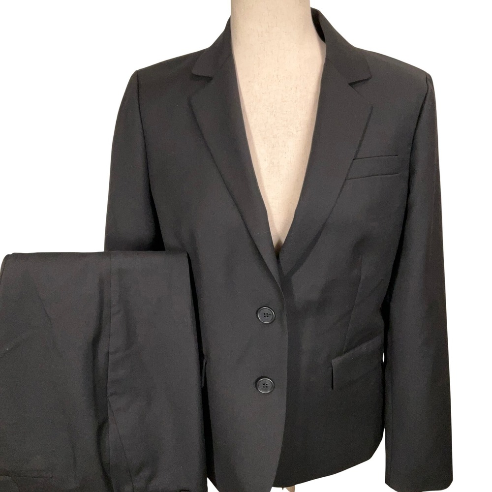 J Crew Pant Suit Women 8 Black Minimalist Power Super 120s Tollegno 1900 Italian